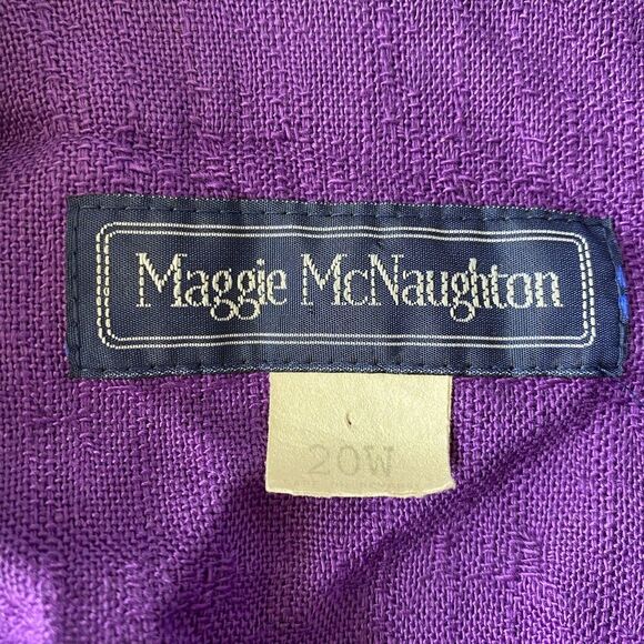 Vintage 80s 90s Maggie McNaughton Linen Jacket Blazer Double Breasted Size 20W - Picture 3 of 4